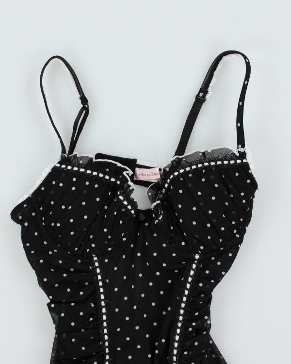 Y2k 00s La Vie En Rose Polka Dot Top - S