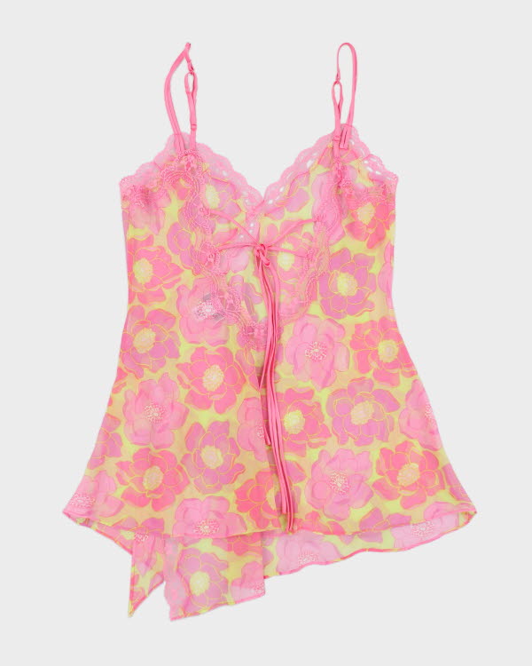 Y2k 00s La Senza Mesh Floral Cami - M
