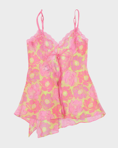 Y2k 00s La Senza Mesh Floral Cami - M