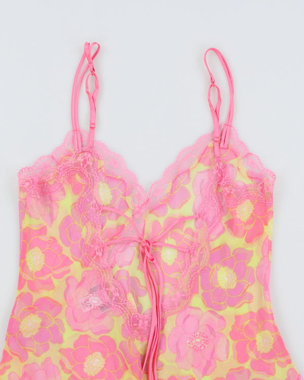 Y2k 00s La Senza Mesh Floral Cami - M