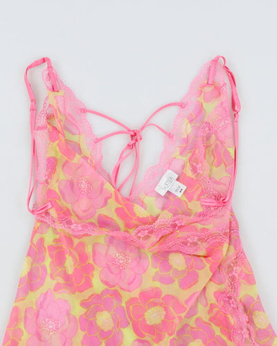 Y2k 00s La Senza Mesh Floral Cami - M