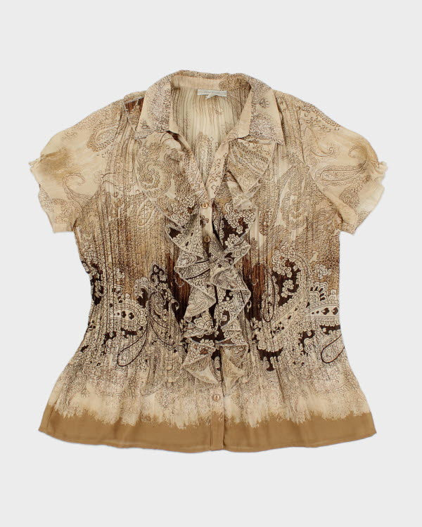 Y2k 00s Dressbarn Pleated Ruffle Blouse - M