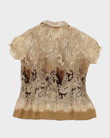 Y2k 00s Dressbarn Pleated Ruffle Blouse - M