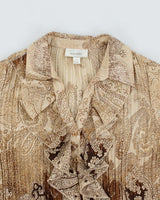 Y2k 00s Dressbarn Pleated Ruffle Blouse - M