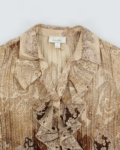 Y2k 00s Dressbarn Pleated Ruffle Blouse - M