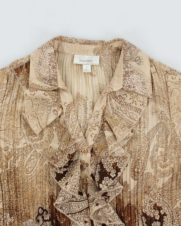 Y2k 00s Dressbarn Pleated Ruffle Blouse - M