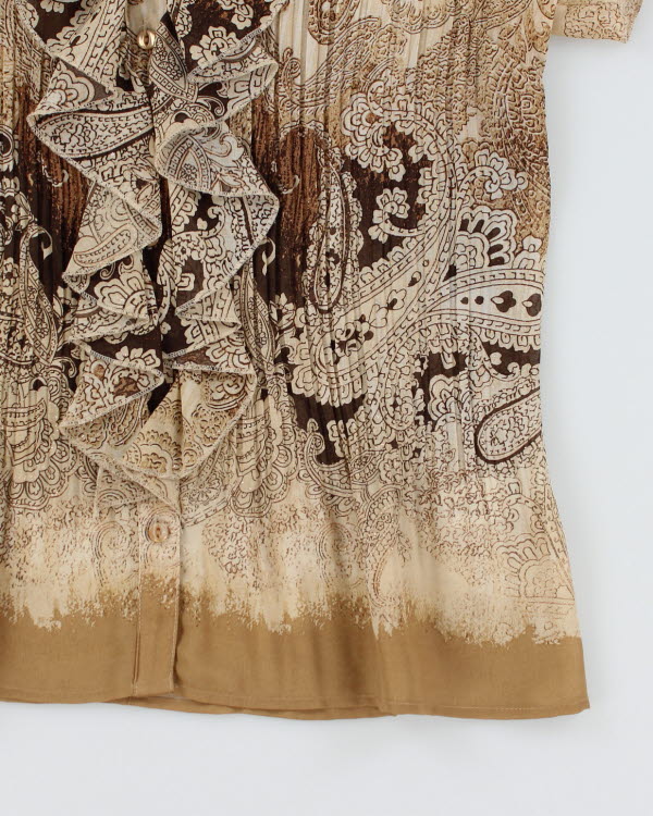 Y2k 00s Dressbarn Pleated Ruffle Blouse - M