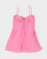 Y2k 00s Silk &amp; Satin Pink Cami - S
