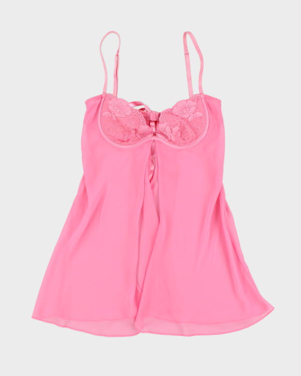 Y2k 00s Silk & Satin Pink Cami - S