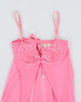 Y2k 00s Silk &amp; Satin Pink Cami - S