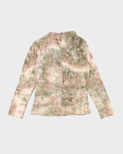 Y2k 00s Ruffle Pattern Top- M