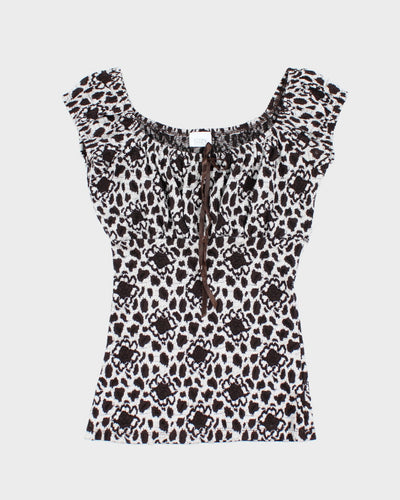 Y2k 00s Suzy Floral Lace Top - S