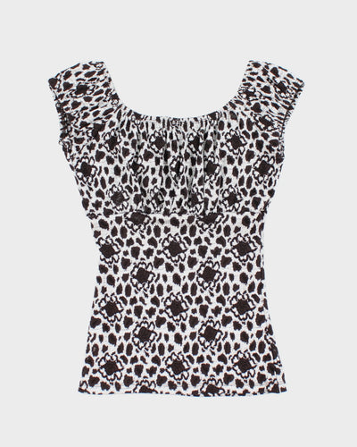 Y2k 00s Suzy Floral Lace Top - S