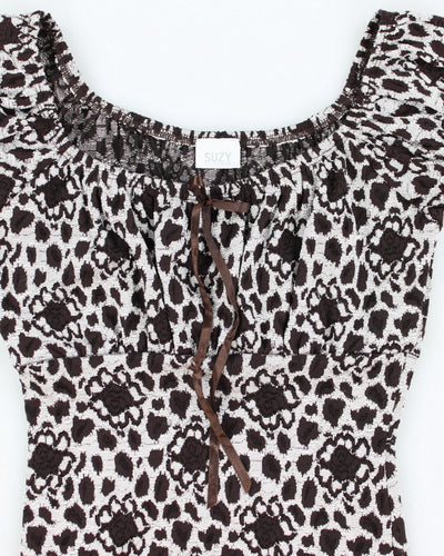 Y2k 00s Suzy Floral Lace Top - S