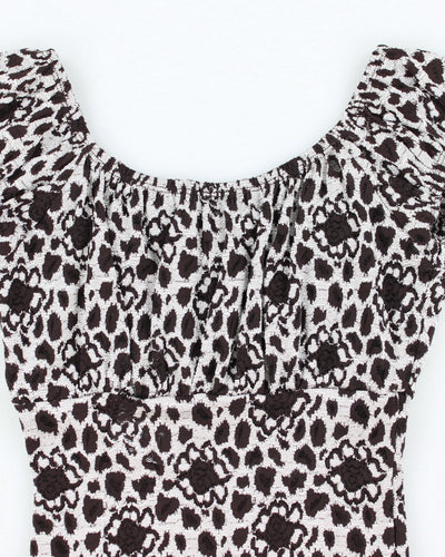 Y2k 00s Suzy Floral Lace Top - S