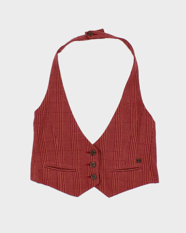 Y2k 00s DC Shoe Co Halter Waistcoat Top - M