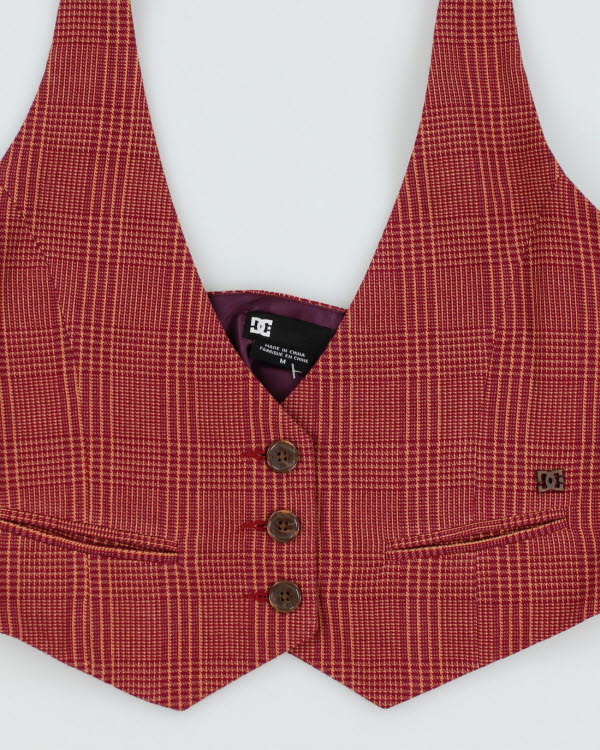 Y2k 00s DC Shoe Co Halter Waistcoat Top - M