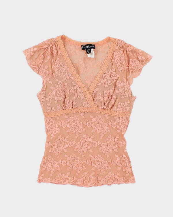 Y2k 00s Bebe Lace Top - M
