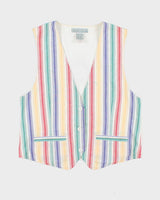 Vintage 90s Izod Striped Waistcoat - L