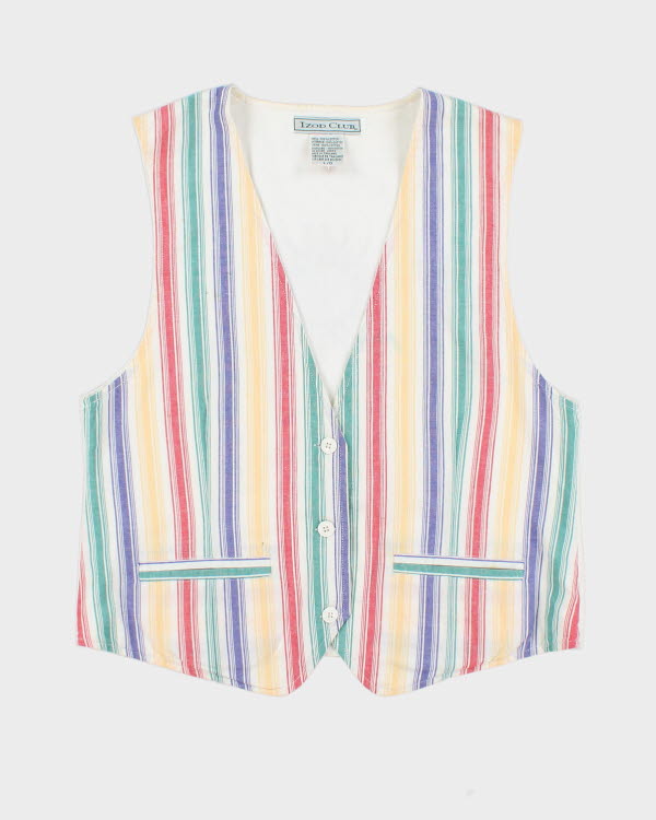 Vintage 90s Izod Striped Waistcoat - L