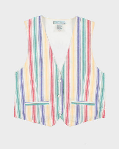 Vintage 90s Izod Striped Waistcoat - L