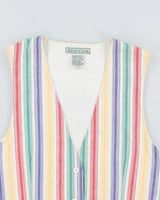Vintage 90s Izod Striped Waistcoat - L