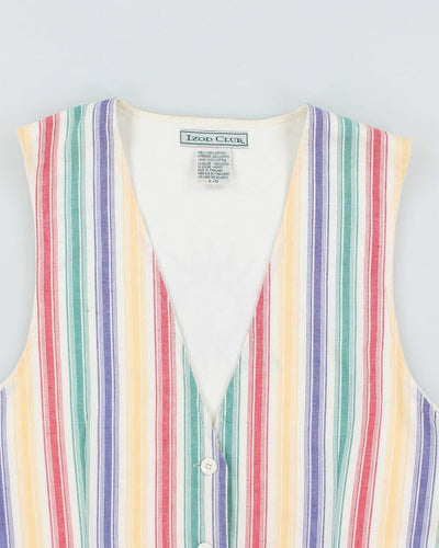 Vintage 90s Izod Striped Waistcoat - L
