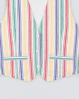 Vintage 90s Izod Striped Waistcoat - L