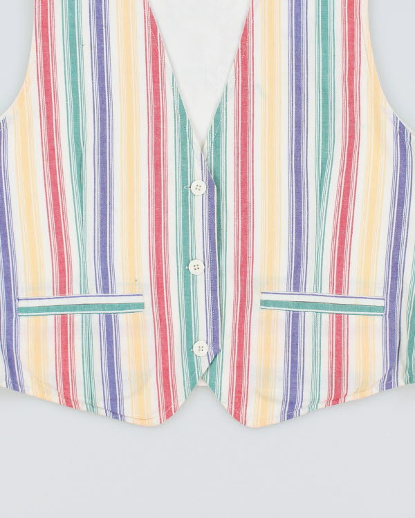 Vintage 90s Izod Striped Waistcoat - L