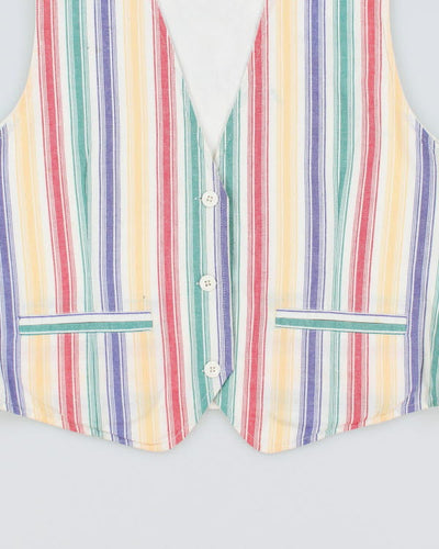 Vintage 90s Izod Striped Waistcoat - L