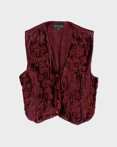Vintage 90s Smart Set Beaded Waistcoat - L