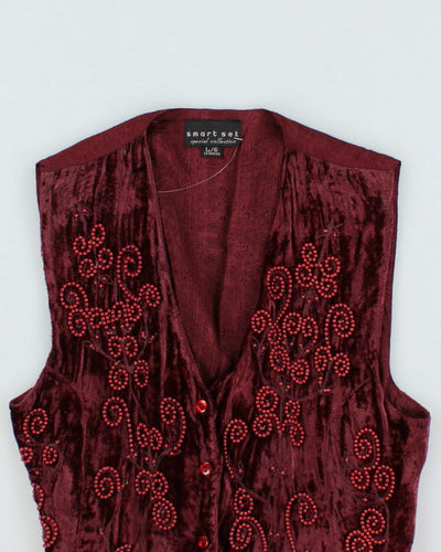 Vintage 90s Smart Set Beaded Waistcoat - L