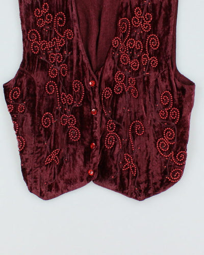 Vintage 90s Smart Set Beaded Waistcoat - L
