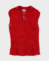 Y2k 00s Suzy Red Lace Top - S