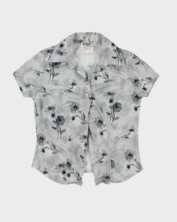 Vintage 90s Floral Shirt - XS