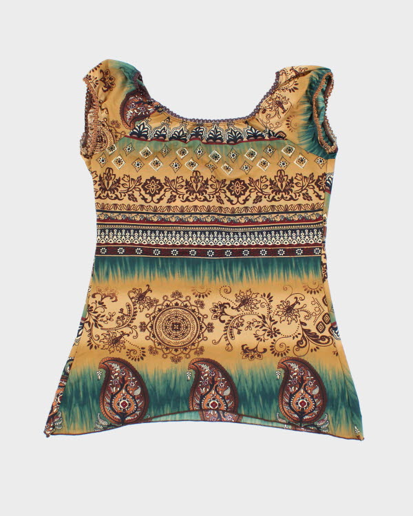 Y2k 00s Agenda Pattern Top - S