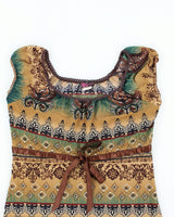 Y2k 00s Agenda Pattern Top - S