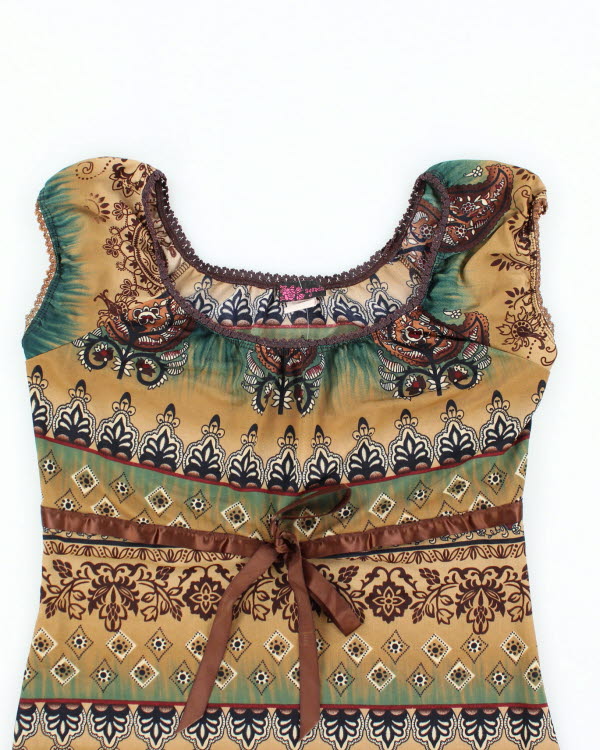 Y2k 00s Agenda Pattern Top - S