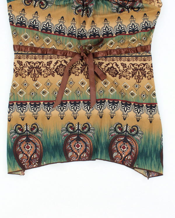 Y2k 00s Agenda Pattern Top - S