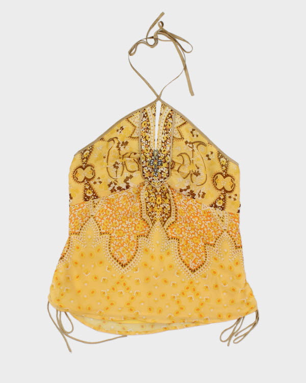 Y2k 00s Banana Republic Silk Halter Neck Top - S