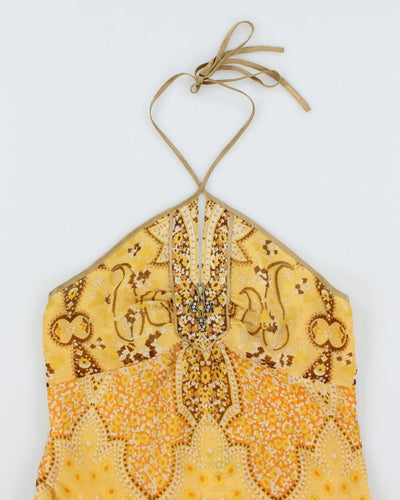 Y2k 00s Banana Republic Silk Halter Neck Top - S