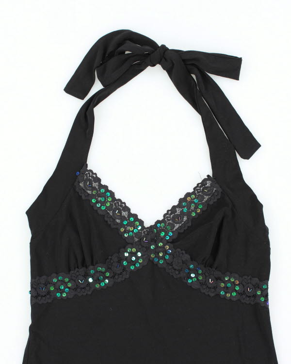 Y2k 00s Poetry Sequin Halter Top - S