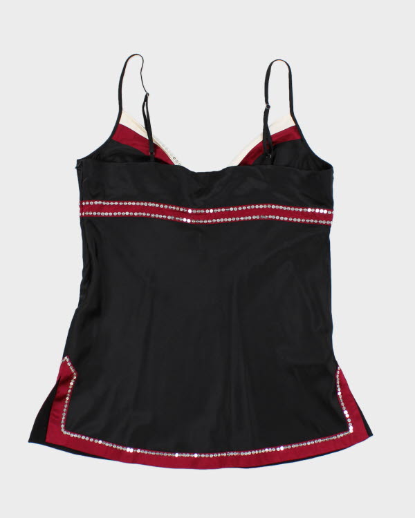 Y2k 00s Bebe Silk Sequin Cami - L
