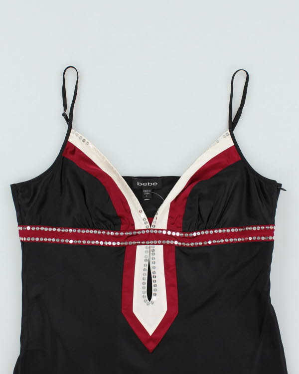 Y2k 00s Bebe Silk Sequin Cami - L