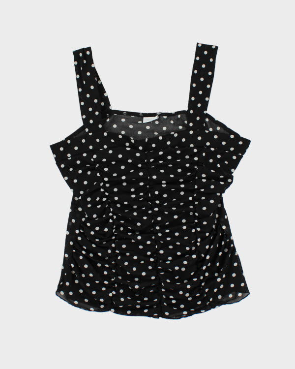 Y2k 00s Suzy Polka Dot Mesh Cami - XL