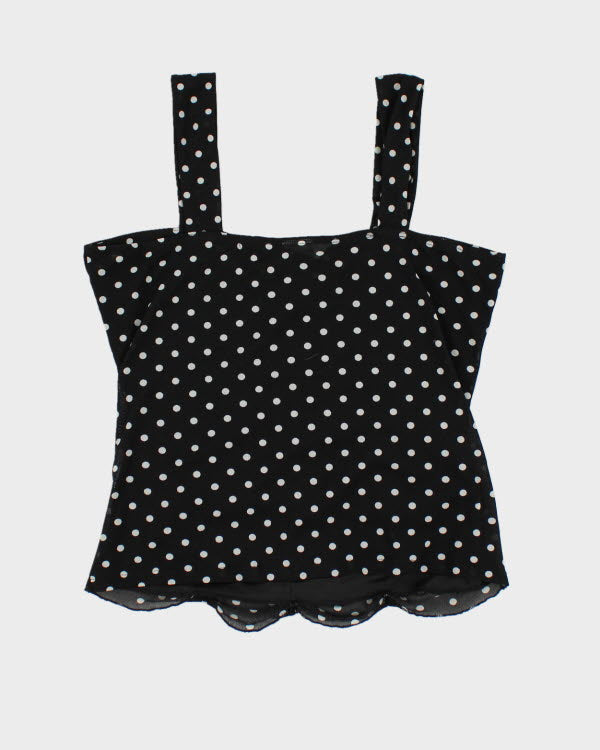 Y2k 00s Suzy Polka Dot Mesh Cami - XL
