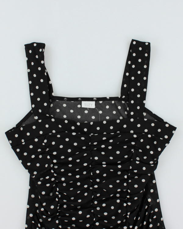Y2k 00s Suzy Polka Dot Mesh Cami - XL
