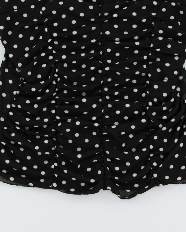 Y2k 00s Suzy Polka Dot Mesh Cami - XL