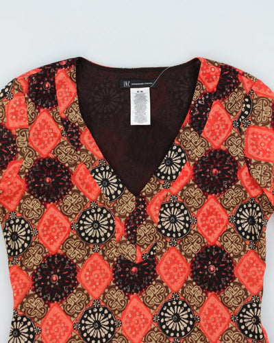 Y2k 00s Pattern Long Sleeve Top - M