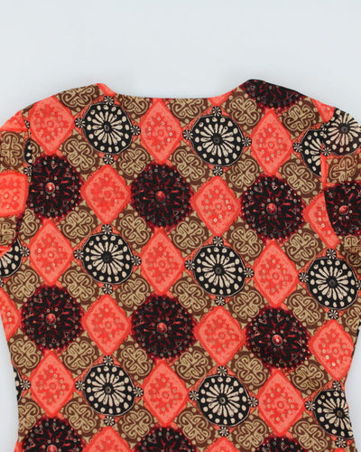 Y2k 00s Pattern Long Sleeve Top - M